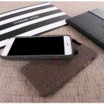 Wholesale iPhone 8 Plus / iPhone 7 Plus / iPhone 6S 6 Plus Wool Style Armor Hybrid Case (Brown)
